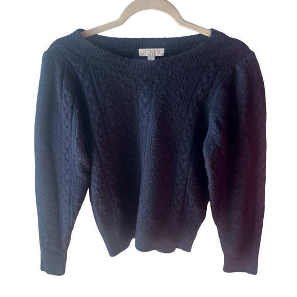 J Crew Wool Alpaca Blend knit sweater navy Womens Small - Picture 2 of 4